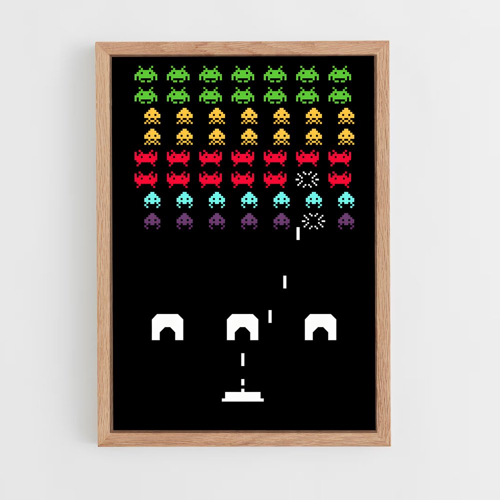 Poster Pixel Invasion – affiche Space invaders (vue 4)